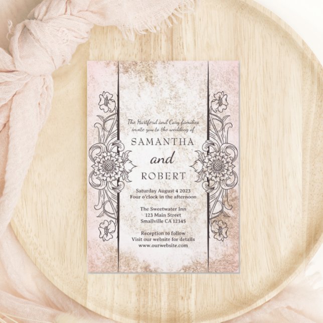 Pink Pearl Romantic Beach Wedding Invitation (Creator Uploaded)