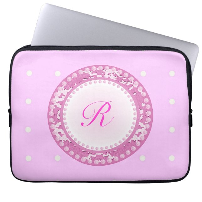 Pink Pearls Laptop Sleeve (Front)