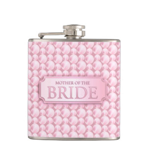 Pink Pearly Mother of the Bride Wedding Flask
