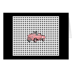 Pink Pedal Car Card (1920-1960)