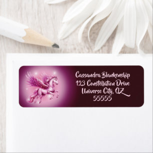 Pink Pegasus Pretty Fantasy Address Label