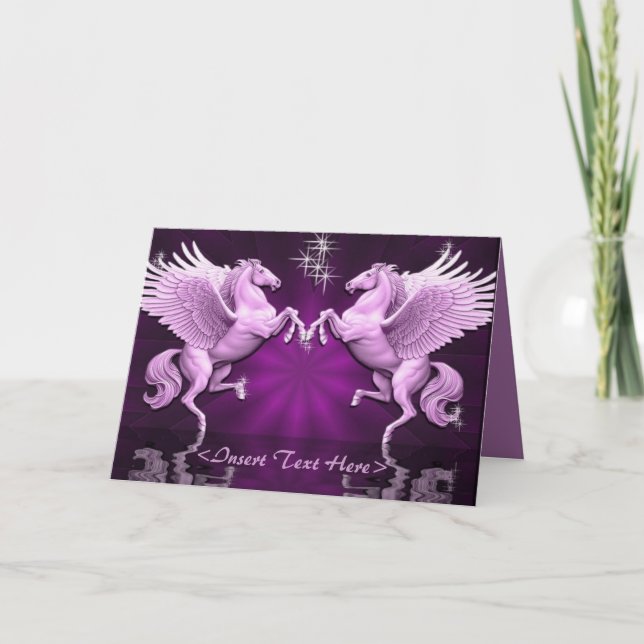 Pink Pegasus Reflections Greeting Card (Front)