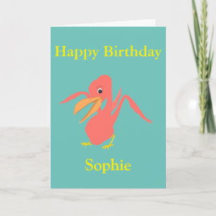Pink Pelican customizable birthday Cards