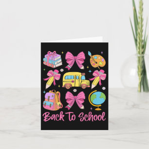 Pink Pencil Bow Coquette 2025 Back To School Teach Card