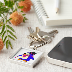 Pink penguin keychain