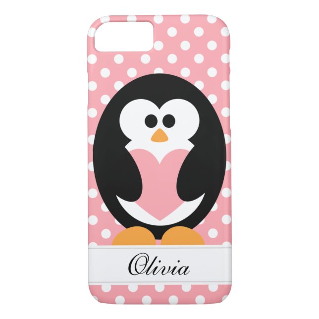 Pink Penguin Love Case-Mate iPhone Case (Back)