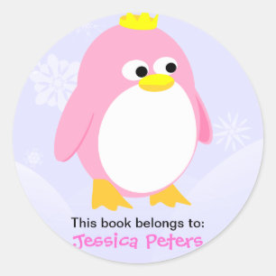 Pink Penguin Personalised Labels