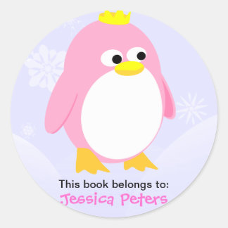 Pink Penguin Personalized Labels