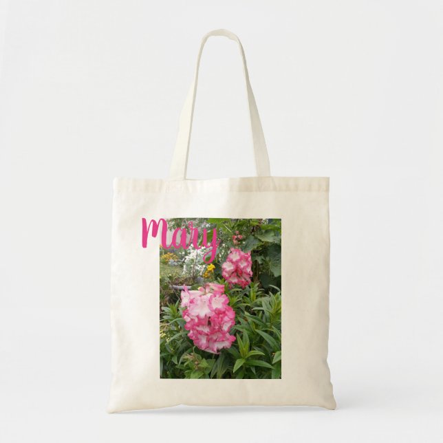 Pink Penstemon Flower floral Photo Tote Bag (Front)