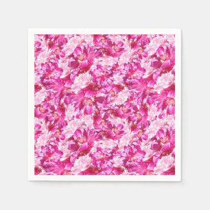 Pink Peonies Abstract Floral Cocktail Napkins