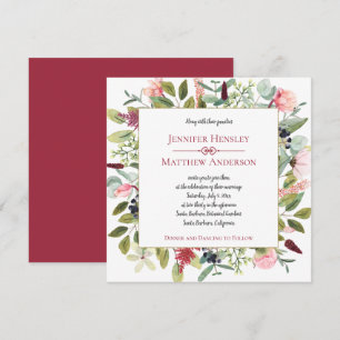 Pink Peonies and Eucalyptus Decorative Floral Invitation