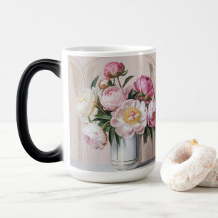  Pink Peonies Art Deco Morphing Mug