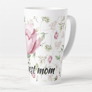 Pink Peonies Best Mom Latte Mug