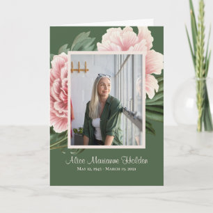Pink Peonies Celebration of Life Program