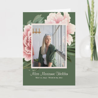 Pink Peonies Celebration of Life Program