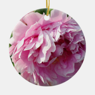 Pink Peonies Ceramic Ornament