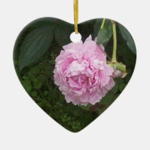 Pink Peonies Ceramic Ornament