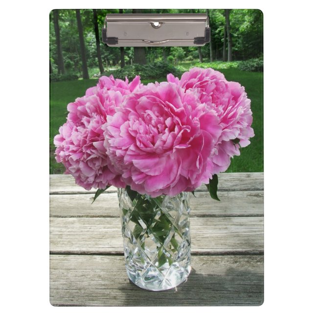 Pink Peonies Clipboard (Front)