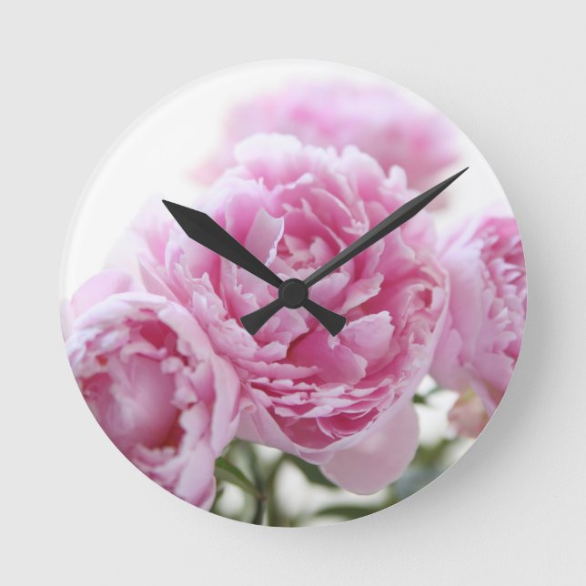 pink peonies clock (Front)