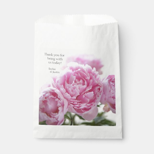 Pink peonies   favour bag (Front)