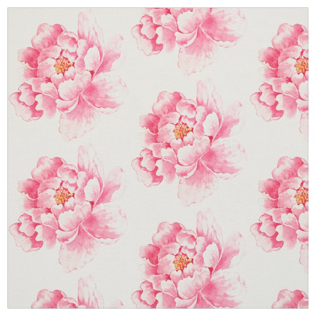 Pink Peonies Floral Fabric (Swatch)