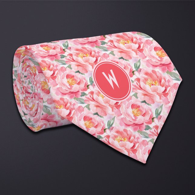 Pink Peonies Floral  Tie (Creator Uploaded)