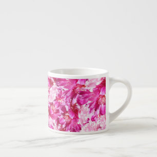 Pink Peonies Flower Espresso Cup