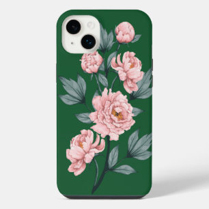 Pink Peonies Flowers Floral Watercolour iPhone 14 Plus Case