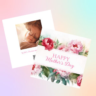 Pink Peonies Happy Mother's Day Holiday Card