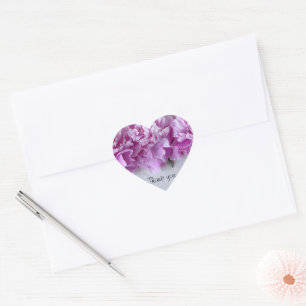 Pink peonies in a row heart sticker
