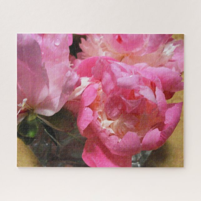  Pink Peonies in Vase Photo Mouse Pad Jigsaw Puzzle (Horizontal)