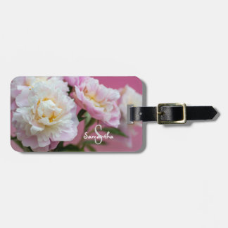 Pink Peonies Luggage Tag