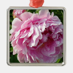 Pink Peonies Metal Ornament