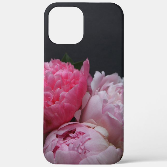 Pink peonies on dark background Case-Mate iPhone case (Back)