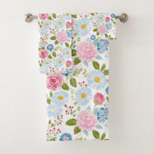 Pink Peonies Pattern Towel