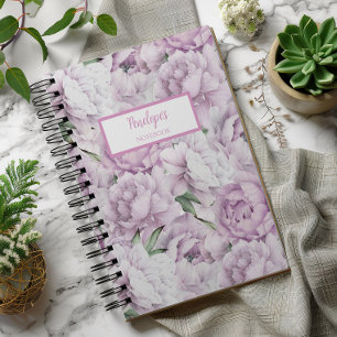 Pink Peonies Personalized Journal Notebook