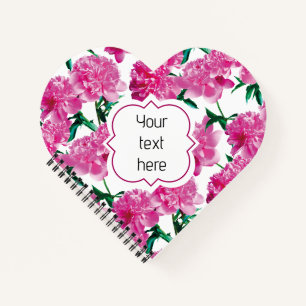 Pink Peonies Photo Modern Pattern Girly. Notebook
