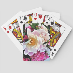 Pink Peonies Playing Cards