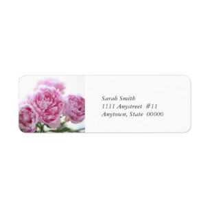 pink peonies return label