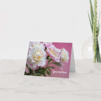 Pink Peonies Thank You Card
