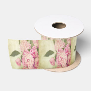 Pink, peonies,vintage,floral,grunge,worn,template, satin ribbon