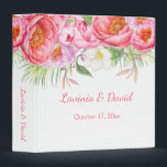 Pink Peonies Watercolor Florals Wedding Album Binder<br><div class="desc">Elegant and Sophisticated Romantic Hand Painted Watercolor Pink Peonies Wedding Album. Personalize with your own information. If you need to move the text, or changes the font, size, or colour, click Customize It. If you need help or would like this design on another product, please email me at shutterbug600@yahoo.com. Please...</div>