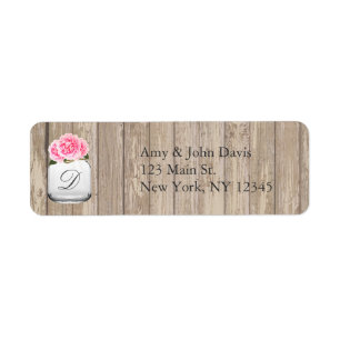 Pink peonies wedding address labels peony2