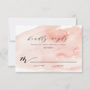 Pink Peonies Wedding Invitation Reply Card