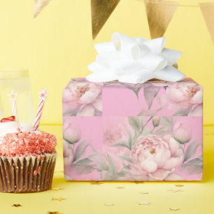 Pink Peonies Wrapping Paper