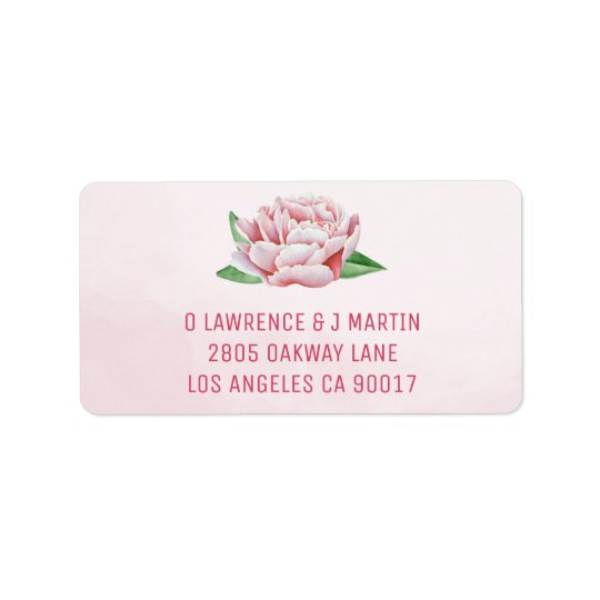 Pink Peony Address Labels