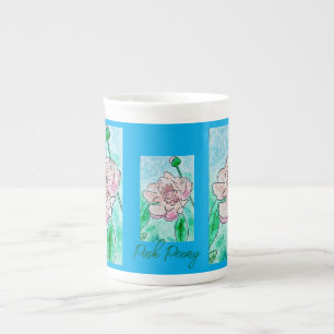 Pink Peony Bone China Mug