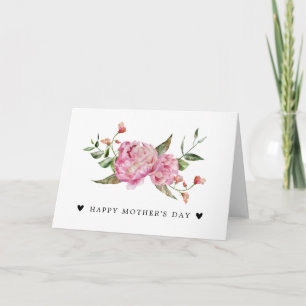 Pink Peony Bonne carte de fête des mères