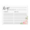 Pink Peony Botanical Bridal Shower Recipe Card