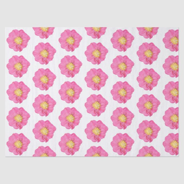 Pink Peony Botanical Gift Wrap Tissue Paper (Front)